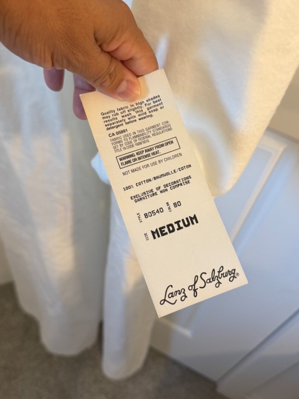 NWT Lanz of Salzburg White Cotton Nightgown Medium Cottagecore Prairie Lace - Picture 5 of 14